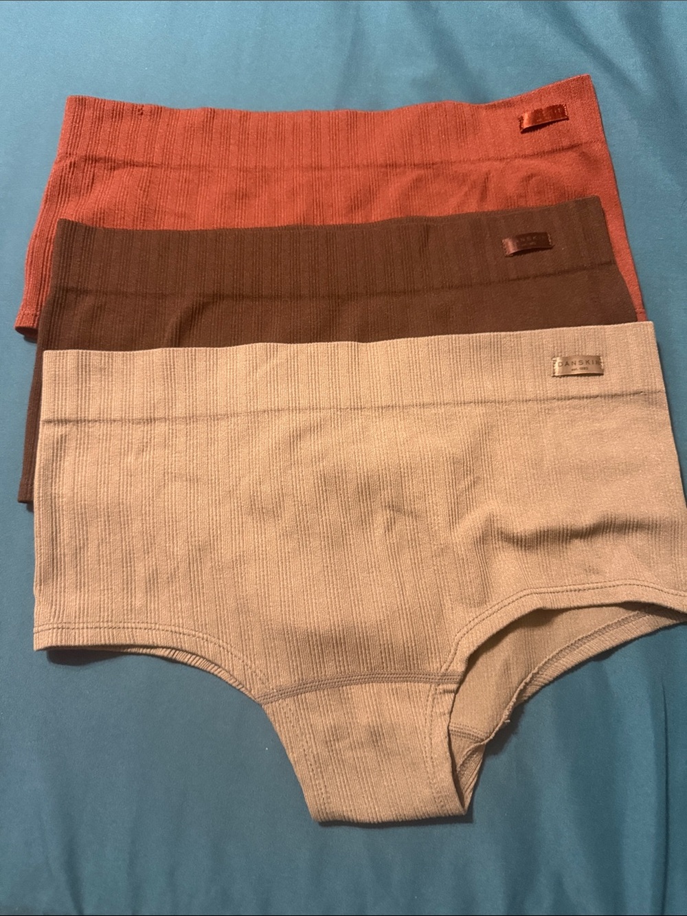 Unbranded Womens Ribbed boy short panties- Set of 3 (Rust, Brown, Olive)